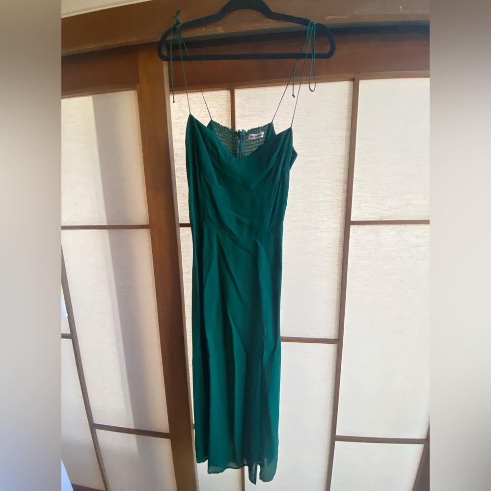 Reformation green mid/long dress